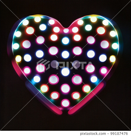 heart with polka dots of different sizes, AI generated heart with polka dots of different sizes, AI generated 99187476