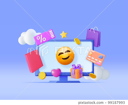 3D Online Shopping Concept. 99187993