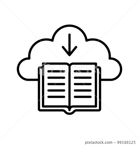 Online book download icon. Book cloud storage. 99188125