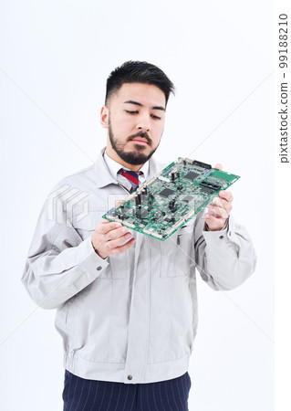 A man in work clothes with a base A man in work clothes with a base 99188210