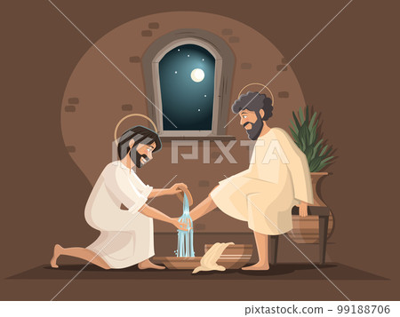 Jesus Christ and Peter. The washing of the feet. Maundy Thursday 99188706