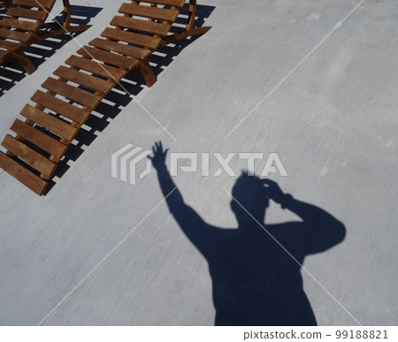 Man Shadow With Greeting Gesture Stock Photo 99188821