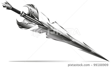 The mighty, sharp steel sword made from the cold steel of the meteorite is admirable. 99188909