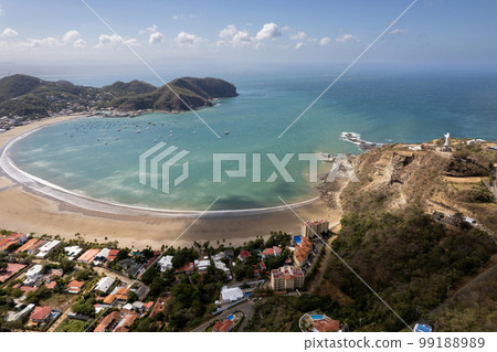 Beach line in San Juan Del Sur city 99188989