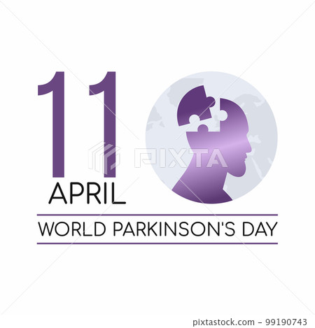 World Parkinson's Day. April 11. Health and memory problems. Banner. 99190743