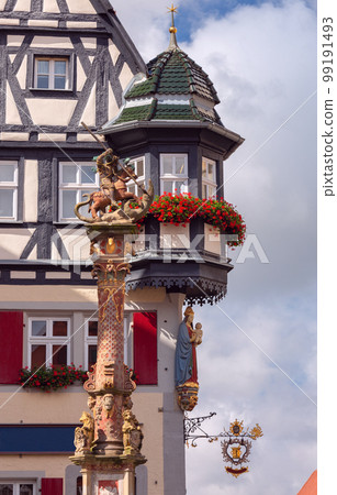 Rothenburg ob der Tauber. The old famous medieval town on a sunny day. 99191493