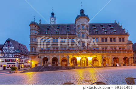 Rothenburg ob der Tauber. Old famous medieval at sunset. Rothenburg ob der Tauber. Old famous medieval at sunset. 99191495