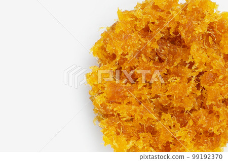 Pineapple paste or jam on white background. 99192370
