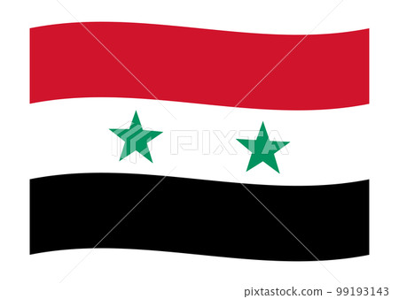 Turkey/Syria earthquake support Syrian flag fluttering in the wind 99193143