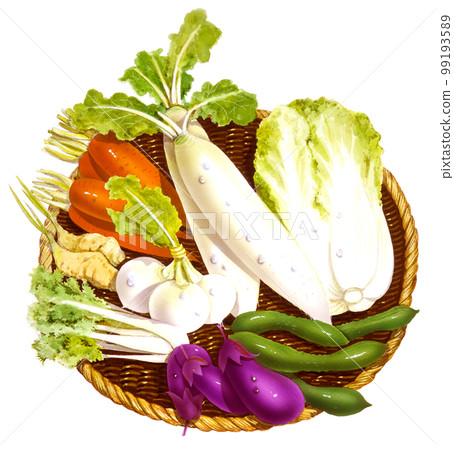 Watercolor illustration Assorted vegetables 99193589