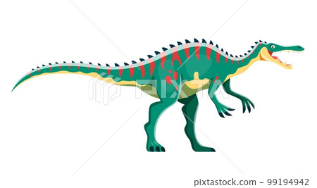 Cartoon Suchomimus dinosaur character. Ancient wildlife animal or reptile, paleontology raptor or beast vector cute personage. Prehistoric predator lizard, carnivore dinosaur with sharp teeth Cartoon Suchomimus dinosaur character. Ancient wildlife animal or reptile, paleontology raptor or beast vector cute personage. Prehistoric predator lizard, carnivore dinosaur with sharp teeth 99194942
