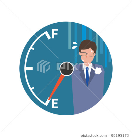 Man exhausted from lack of fuel 99195173
