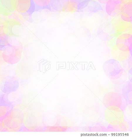 Square background with bright and colorful soap bubble-like dots with a dynamic white copy space 99195546