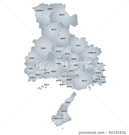 Hyogo prefecture and municipalities map Hyogo prefecture and municipalities map 99195826