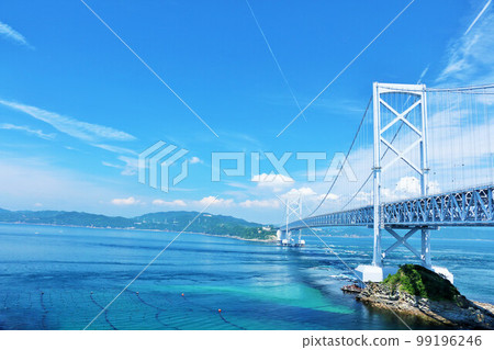 Tokushima Prefecture Blue Sky Naruto Kaikyo Bridge Tokushima Prefecture Blue Sky Naruto Kaikyo Bridge 99196246