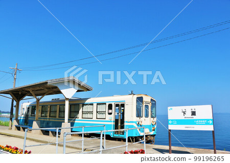 Ehime Prefecture Aozora Shimonada Station and train 99196265