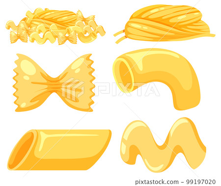 Set of pasta isoated 99197020