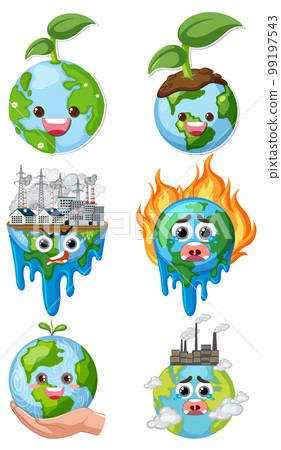 Save the earth logo and banner set Save the earth logo and banner set 99197543