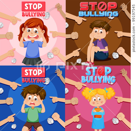 Stop bullying children template Stop bullying children template 99197545