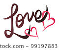 love & heart handwriting 99197883