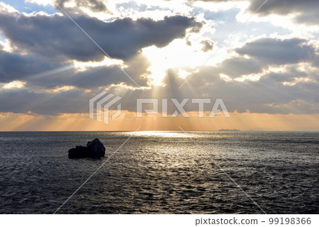 Sunset from Shirasaki Marine Park 99198366