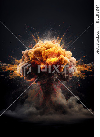 Firey Explosion Blowing Up - Generative AI. 99198844