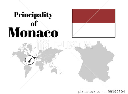 Monaco flag/map/territory Monaco flag/map/territory 99199504