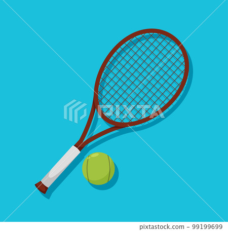 Tennis rackets and ball isolated vector illustration 99199699