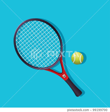 Tennis rackets and ball isolated vector illustration 99199700