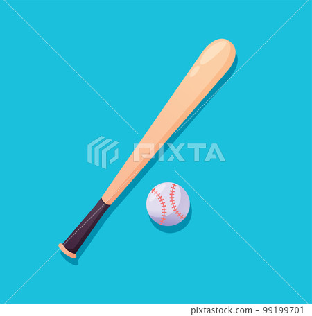 baseball bat and ball isolated vector illustration 99199701