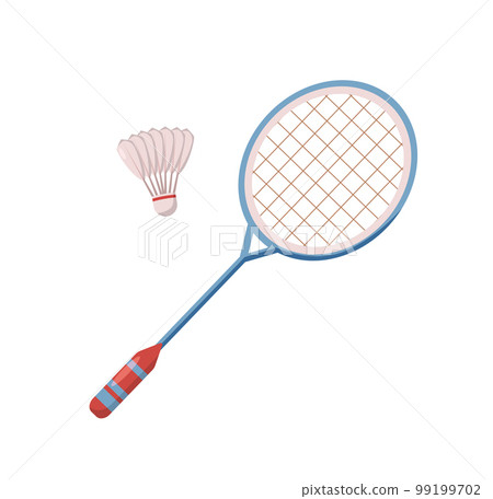 badminton racket with shuttlecock isolated vector illustration 99199702