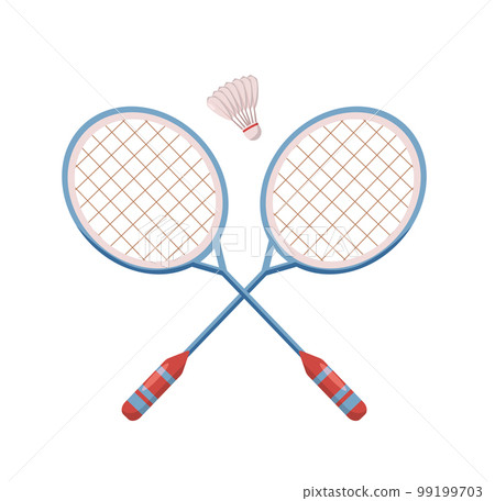badminton racket with shuttlecock isolated vector illustration 99199703