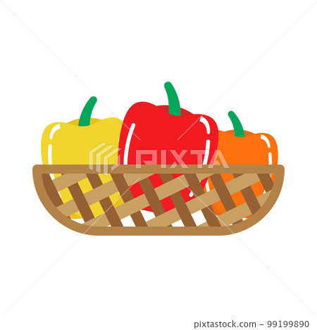 籃子裡五顏六色的辣椒粉的矢量圖解 99199890
