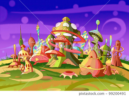 Alien city illustration Alien city illustration 99200491