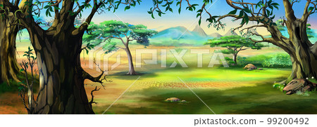 Edge of the forest illustration 99200492