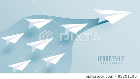 origami style plane leading with confidence teamwork concept origami style plane leading with confidence teamwork concept 99201190
