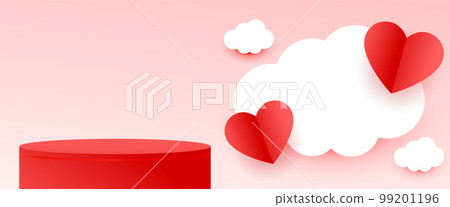 paper style valentines day banner with 3d podium platform paper style valentines day banner with 3d podium platform 99201196