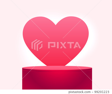 valentines day love heart background with 3d podium platform valentines day love heart background with 3d podium platform 99201223
