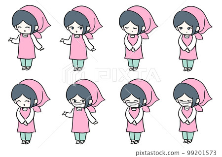 Cleaning Woman wearing work clothes Illustration Transparent material Supermarket lady clerk Hygiene manager Full body Cleaning Woman wearing work clothes Illustration Transparent material Supermarket lady clerk Hygiene manager Full body 99201573