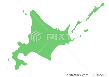 Hokkaido silhouette illustration (green) 99202212