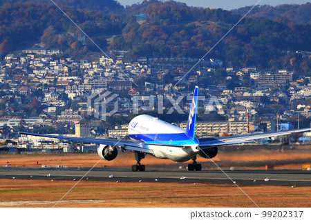 Osaka International Airport ANA Airplane Takeoff Ready Sky Park Osaka International Airport ANA Airplane Takeoff Ready Sky Park 99202317