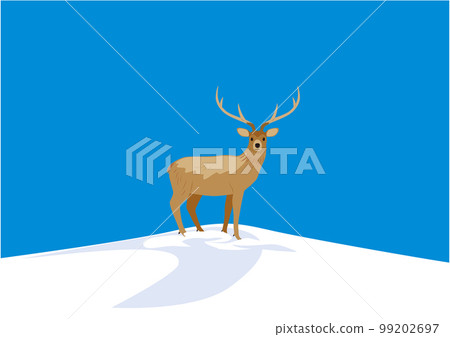 蝦夷鹿05公鹿冬季藍天 蝦夷鹿05公鹿冬季藍天 99202697