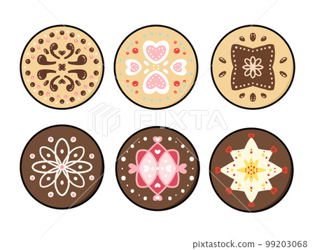 圓形糖霜餅乾的插圖 99203068