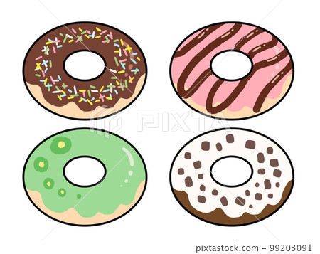 四種甜甜圈插畫 99203091