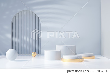 3d rendering product presentation draft white background podium and product booth 99203201