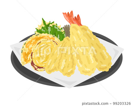 盤子裡的什錦天婦羅插圖 99203326