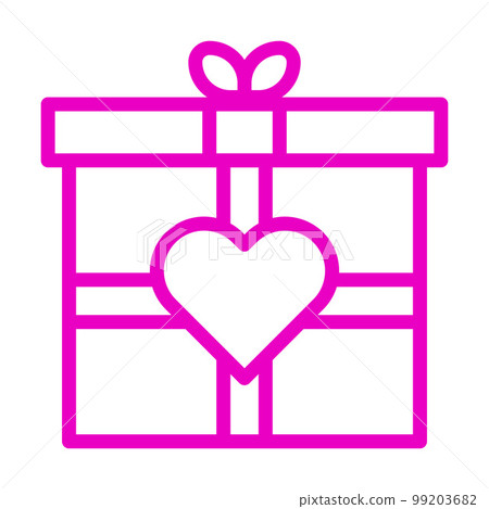 valentine icon set outline pink style illustration vector element and symbol perfect. 99203682