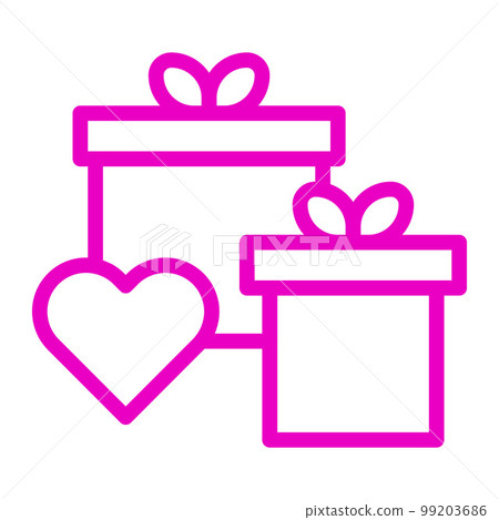 valentine icon set outline pink style illustration vector element and symbol perfect. 99203686