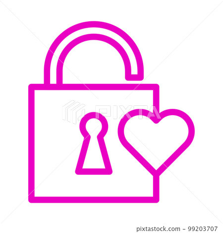 valentine icon set outline pink style illustration vector element and symbol perfect. 99203707