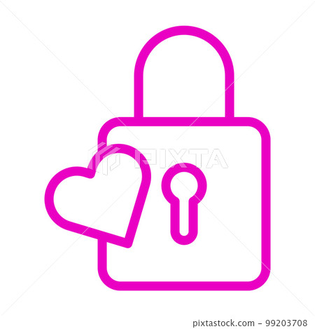 valentine icon set outline pink style illustration vector element and symbol perfect. 99203708